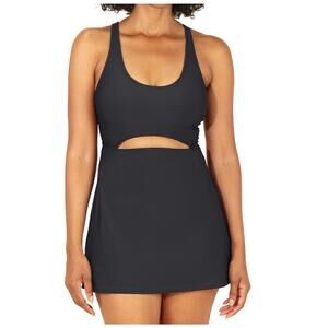 Outdoor Voices Scoop Neck Cutout Swim Dress Black Size Large